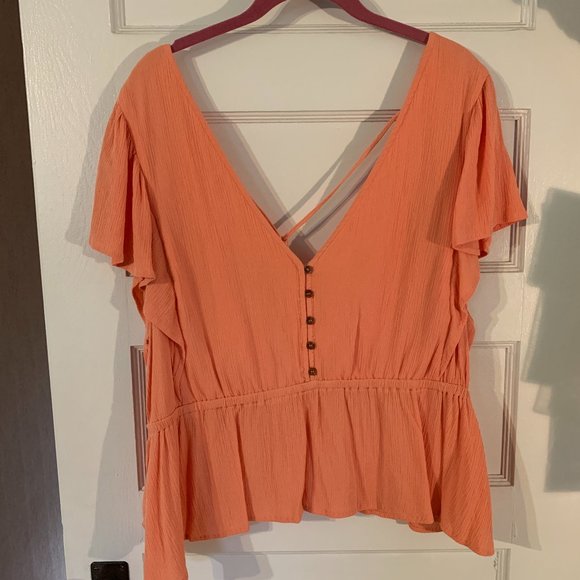 Forever 21 Open Back Peplum Top - Picture 1 of 5
